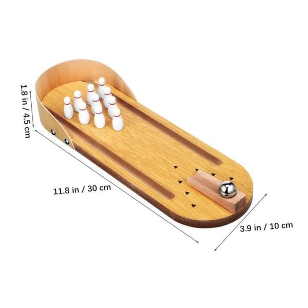 Bordspel - Mini Bowling - Massivt trä - För barn - Inomhus