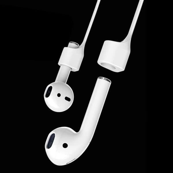Vitmagnetisk anti-förlorad BASEUS AirPod Spänne strängar Rep Sladd silikonkabel för AirPod