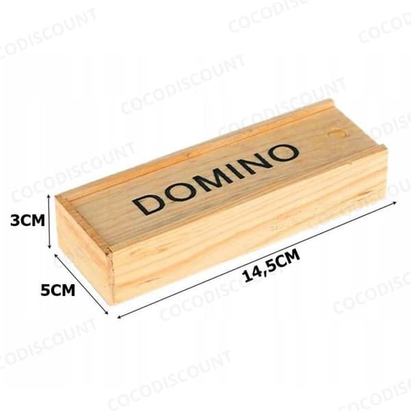 Trädominos - COBYE - 28 bitar - Kompakt låda - Hållbart trä - Familjespel