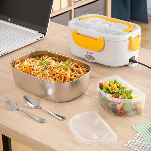 Elektrisk Matlåda - Lunffi - InnovaGoods - 1,5 L - Rostfritt stål - Fällbar Grå
