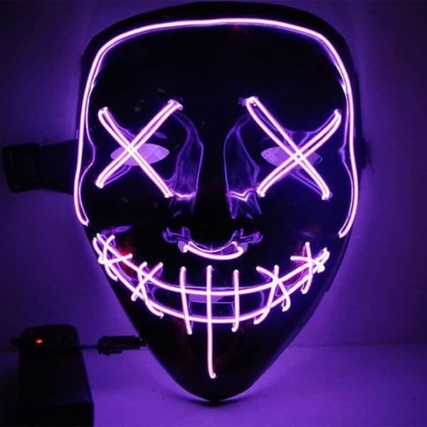 Purge LED Light up Mask för Halloween - Lila Violett