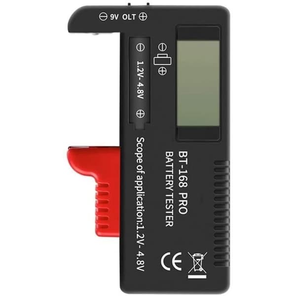 Digital batteritestare - Hög precision - LCD-skärm - Kompatibel AA, AAA, 9V, C, D -