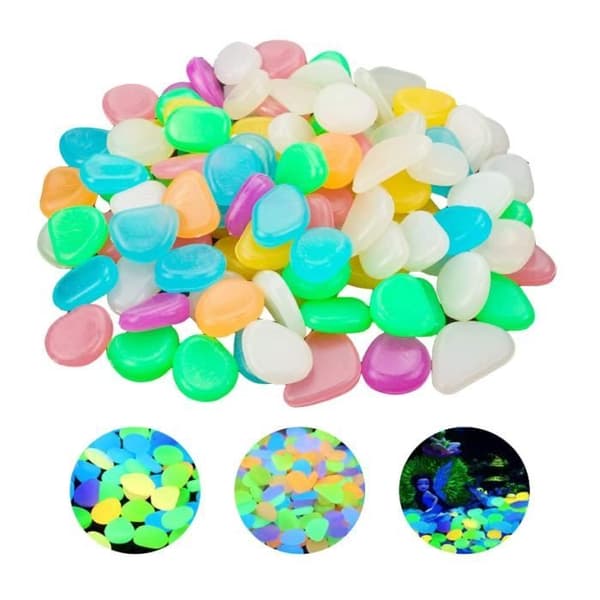 Lysande Dekorativa Stenar - 100 St - Fluorescerande - 1,8 till 3 cm