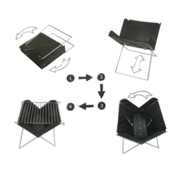 Grill - Flexibel - Svart - Kol - Portabel - Manuell