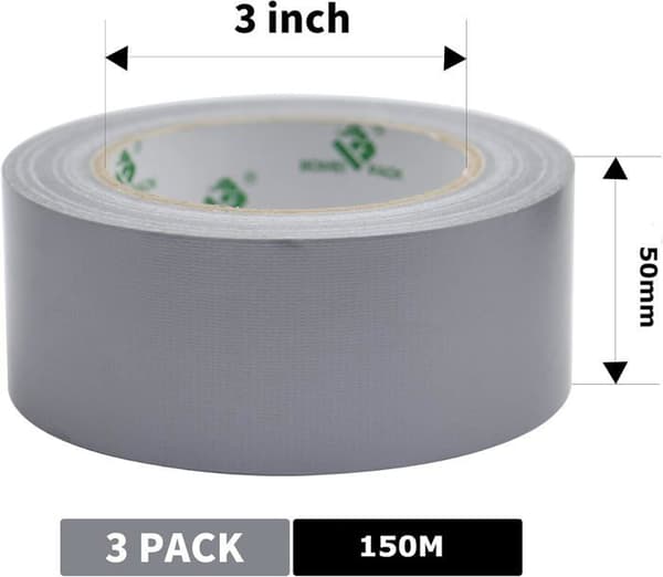 Tejp - SSS - BOMEI PACK Unil - Grå - 3 Rullar - 50 mm x 50 m Grå