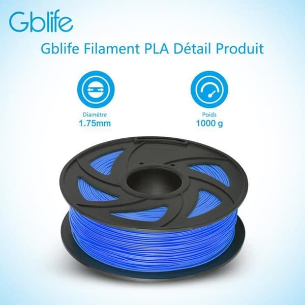 Filament PLA GBlife 1,75MM 1kg til 3D-printer Blå