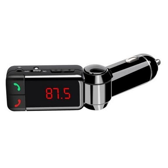 Bluetooth FM biltransmitter bil MP3-afspiller med LED-display, cigarettænder, dobbelt USB og