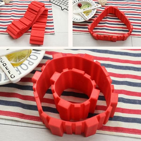 Antiadhæsive 4Pcs silikone kageform magisk bage Slanger DIY kageform bageværktøjer nn125