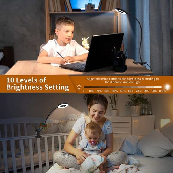 Skrivbordslampa - SERBASIC - 70cm - LED - 3 Temperaturnivåer - 10 Ljusstyrkenivåer