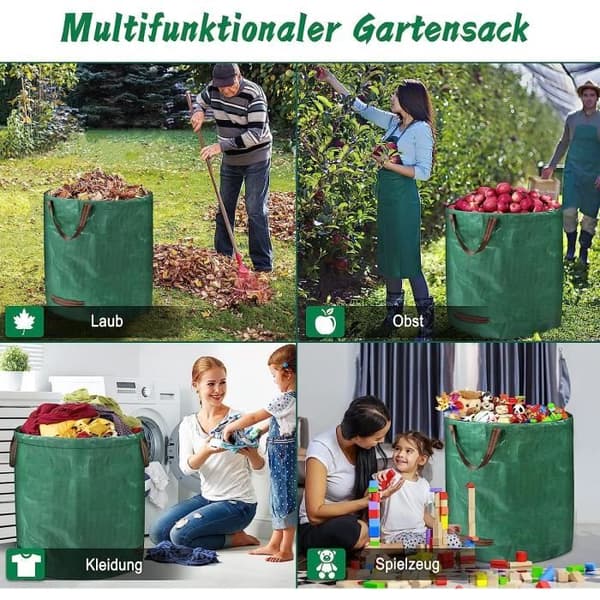 Havepose - Sæt af 3 272 L - Foldbare - Vandtætte - Genanvendelige