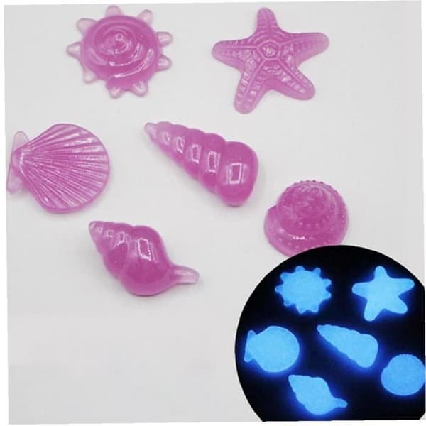 Lysende sten - Pabbles - 100 stk - Plastik - 2-3 cm - Have dekoration Violett