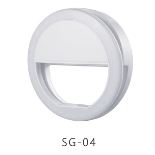 Justerbart Lysring Selfie Ring Light - Hvid - Mærke: Selfie Ring Light