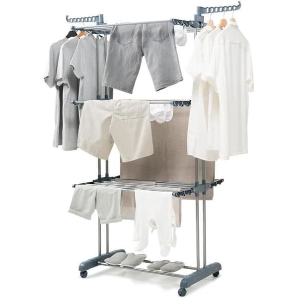 InnovaGoods Fällbar Vertikal Torkställning med Hjul Textil