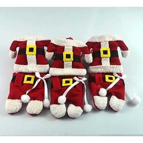 Bestickshållare - Set med 6 - Röd - Polyester - Juldekoration Röd