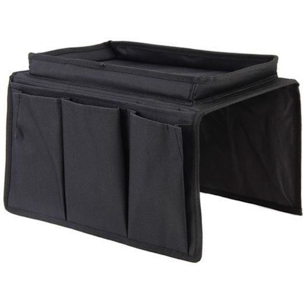 Sofaorganisator - LIBATTER - Sort - 2 store lommer - 3 udvendige lommer