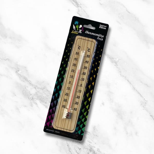 Väggtermometer - Trä - 22 cm - Område -40°C till +50°C - Inomhus och utomhus - Dekorativ