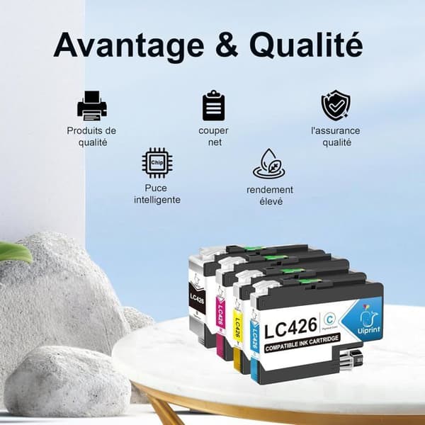 Tonerpatron - TRAHOO - LC 426 - Kompatibel Brother - Förpackning med 4 - Hög kapacitet