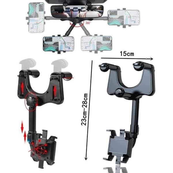 Stöd för telefon - ZVD - Spegel - Rotera 360° - Antivibration - Fällbar