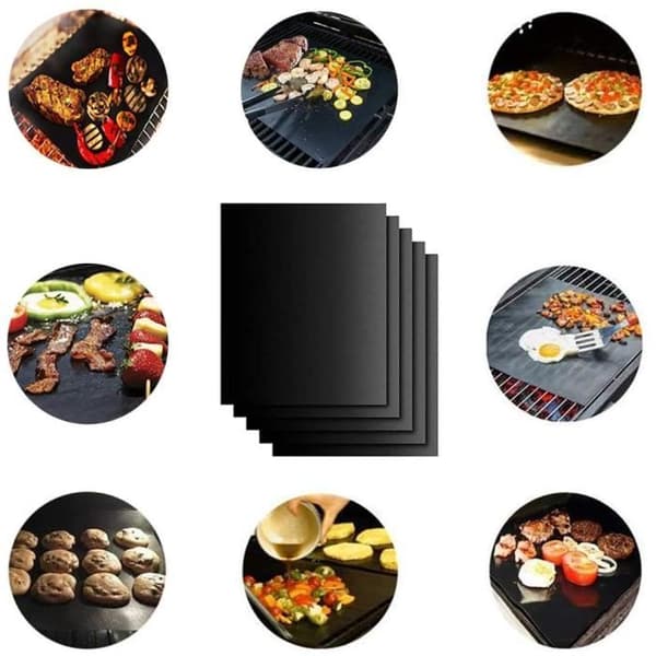 Grill bageplade - A240 - Non-stick - Genanvendelig - 40x33 CM (Sort) Svart