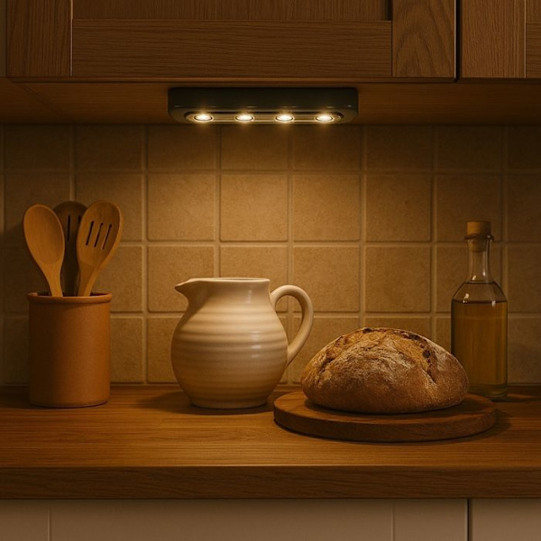 LED Tryklampe - BOXELEC - 18cm - Trådløs - Kompakt design - Indendørs belysning grå