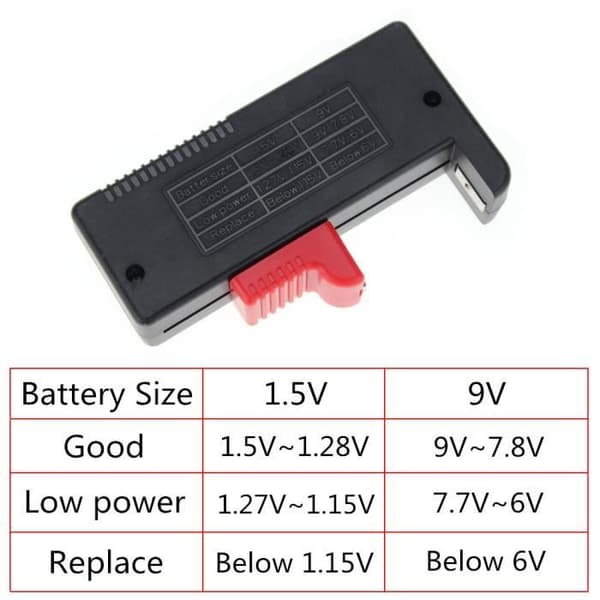 Letouch Universel LCD Digital Batteritesteren til AA/AAA/C/D/9V/1.5V Knapbatteri