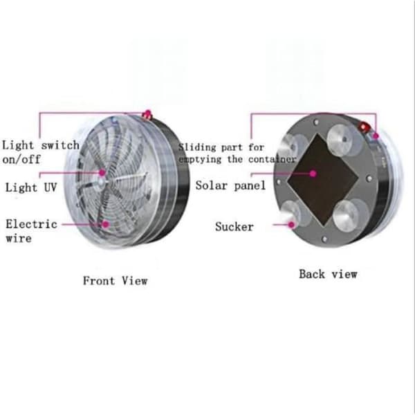 BIR08817-Multi-Insect Solar Powered Buzz Lamp UV-ljus Fluginsekt Bug Mosquito Kill Zapper Killer