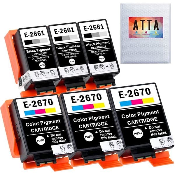 Bläckpatroner - WOOPSO - Epson 266 & 267 - Pack om 6 - Hög kvalitet - Smart chip