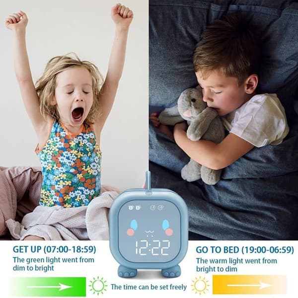 Rolig väckarklocka i drakform, blå, smart timer för barn.