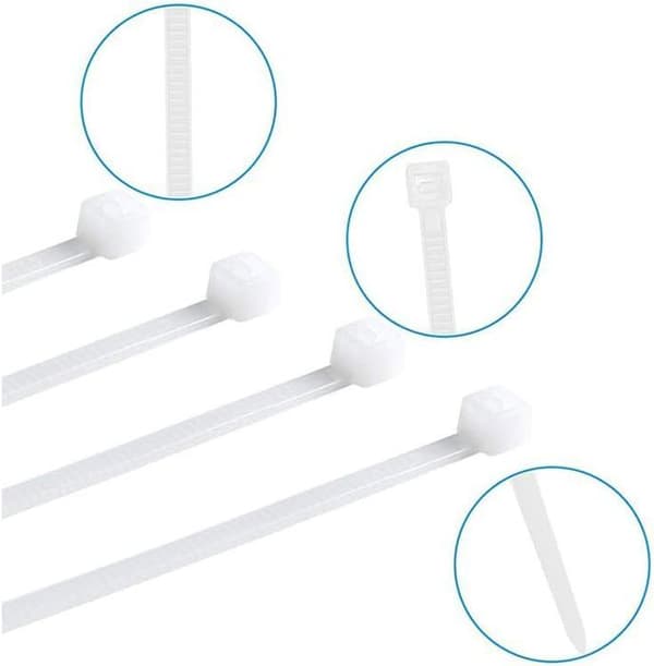 Serre-cable - ANNORLUNDA - Förpackning om 100 - 100x2,5mm - Plast - Vit Vit