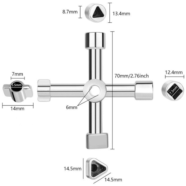 Universel multifunktionsnøgle - GEKO - 4-vejs - Robust legering - Kompakt - Ergonomisk