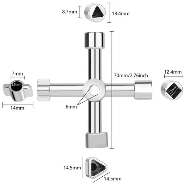 Universell multifunktionsnyckel - GEKO - 4 vägar - Robust legering - Kompakt - Ergonomisk