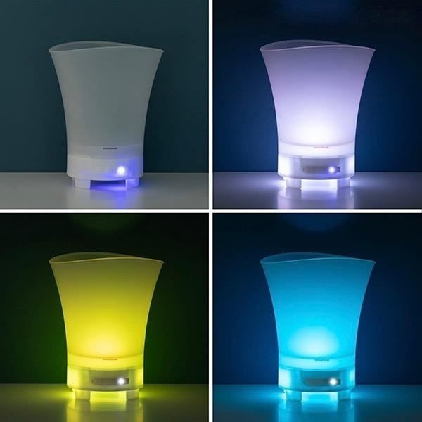 Iskåp - MODEZVOUS - LED-belysning - Bluetooth-högtalare - Islåda 7 färger - Vit plast Vit