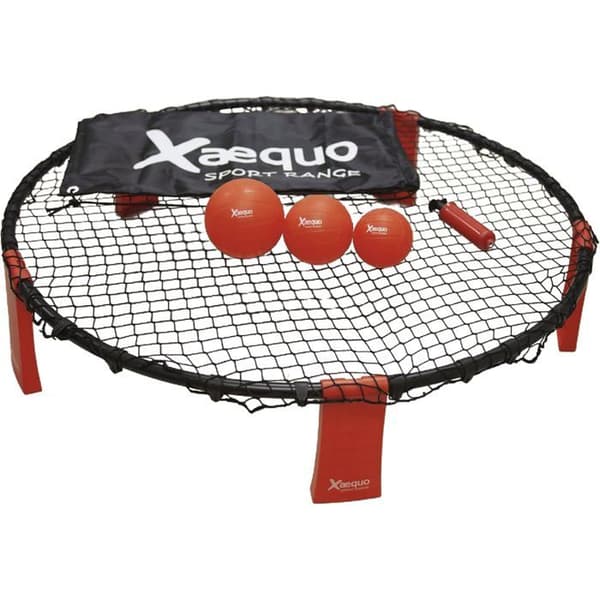 Roundnet Spil - XAEQUO - Komplet - Transporttaske Inkluderet - 3 Bolde - Pumpe