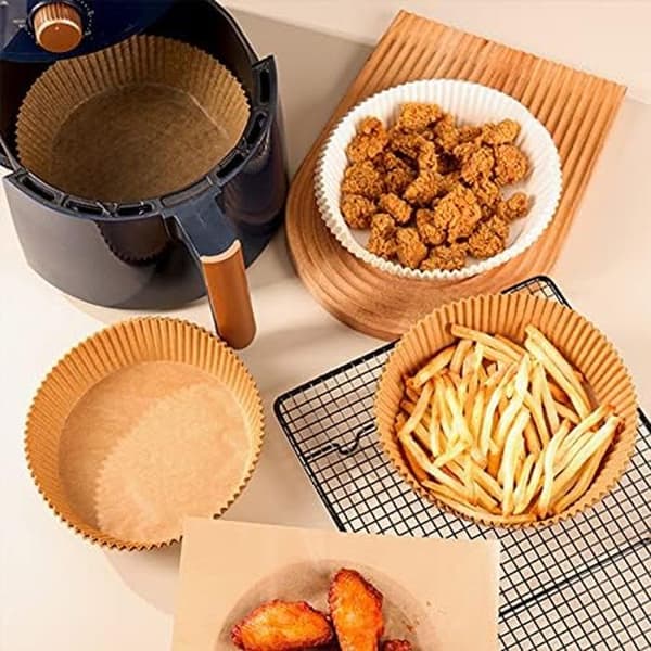 Papirindlæg til airfryer, 100 stykker bagepapir, olieafvisende, engangs kvalitets papir