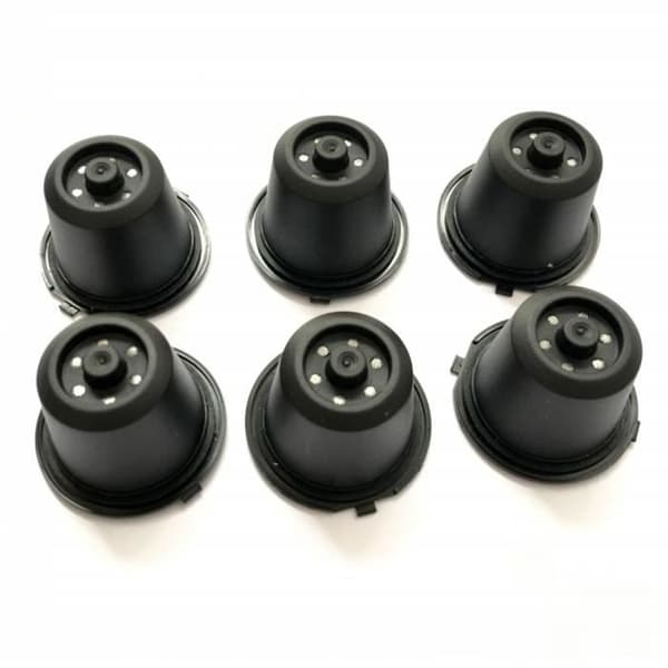 Genopladelige Nespresso-kapsler - 6x - Sort - Plastik - Cylindrisk