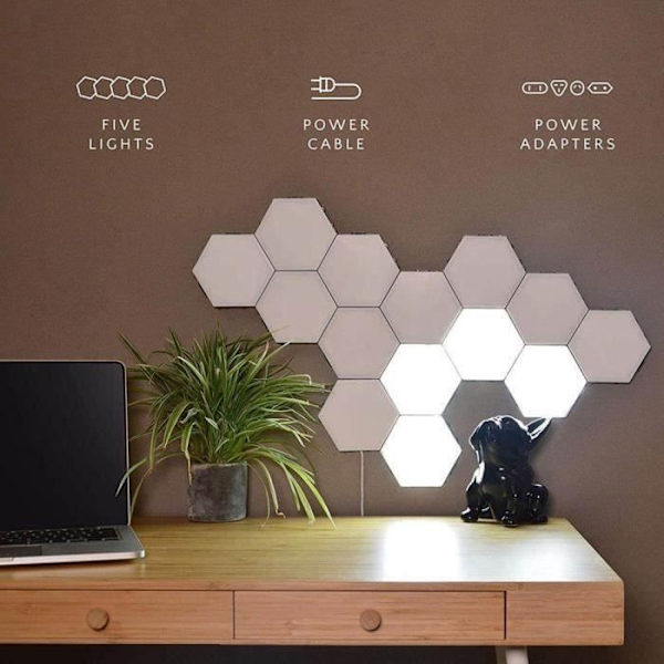 Nattljus - LED - Hexagonal - Touch - Magnetisk - Inomhus Vit