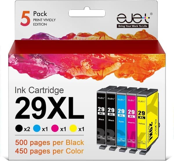 Bläckpatron - CHOUMICHA - 29XL - Kompatibel med Epson - 5-pack - Kvalitetsutskrift