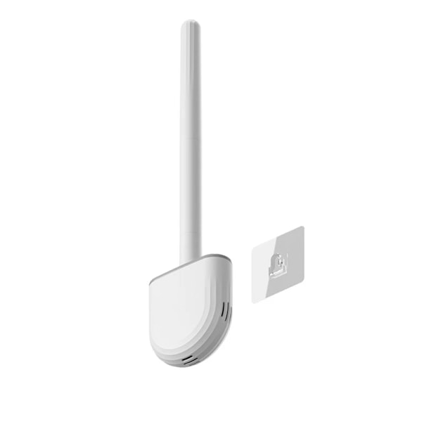 Väggmonterad toalettborste, silikonplatt borste, rengöringshuvud, toalettborste set, badrum white No,