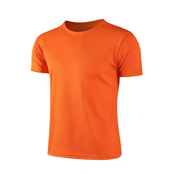 Herr kortärmad T-shirt, andningsbar snabbtorkande sport T-shirt för löpning, sommar orange XXL Company