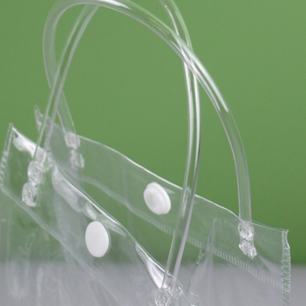 Flerskikts presentpåse med handtag, återanvändbar transparent PVC-presentpåse, butik, födelsedagsfest och bröllopssouvenirer 25x25x7cm 20 pieces