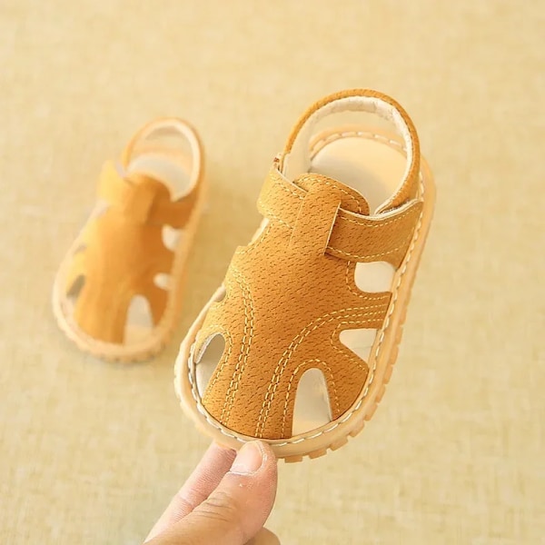 Baby halkfria sandaler, nyfödda gummisulor skor, sommarsandaler, nyhet Khaki 17 (insole 12.5cm)