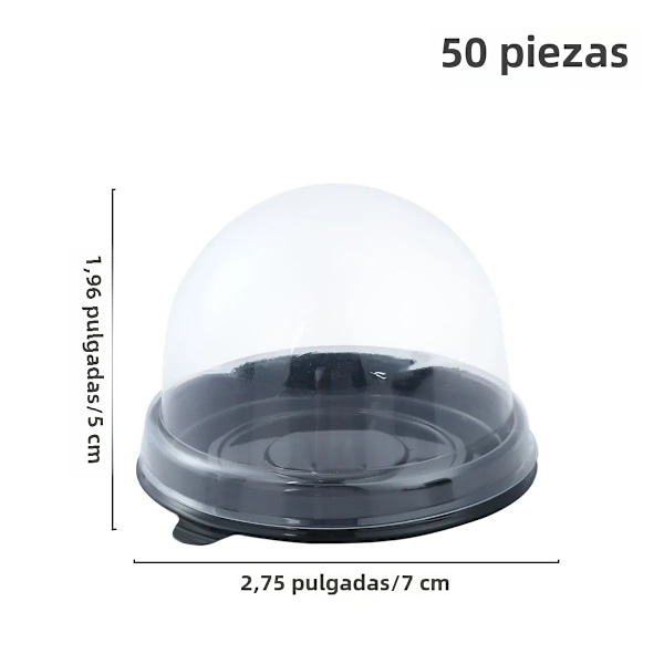 Mini transparent tårta låda, 50 stycken behållare, transparent cupcake kupol, bakverk, bakning förpackningslåda, bröllopstillbehör, gåvor 1 No,