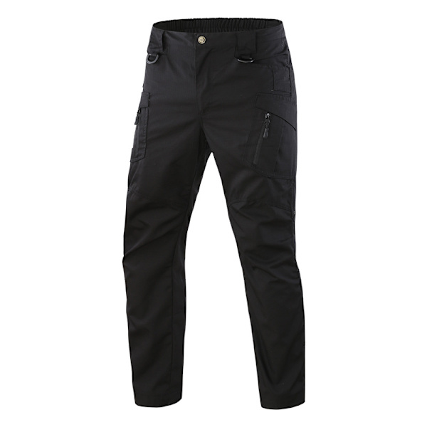 Urban byxor för män, icke-standard träningskläder, slitstarka, vattentäta, multi-ficka, snabbtorkande Black 1 EU: 4XL