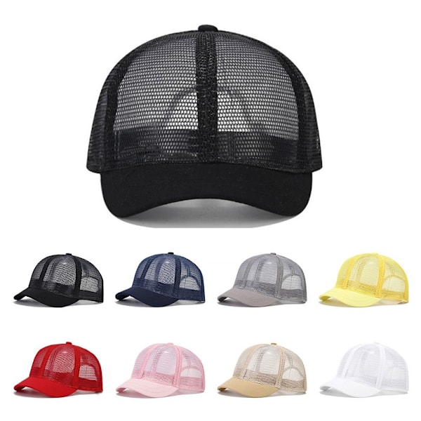 Herr full nät baseball keps, casual kort ving keps, snabbtorkande, smal solskydd, enfärgad grey No,