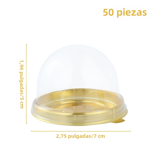 Mini transparent tårta låda, 50 stycken behållare, transparent cupcake kupol, bakverk, bakning förpackningslåda, bröllopstillbehör, gåvor 1 No,