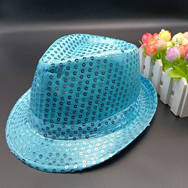 Barnens paljett jazzhatt, hållbar cosplay, mask, Panama hatt, glänsande, scen dansföreställning, semester network No,
