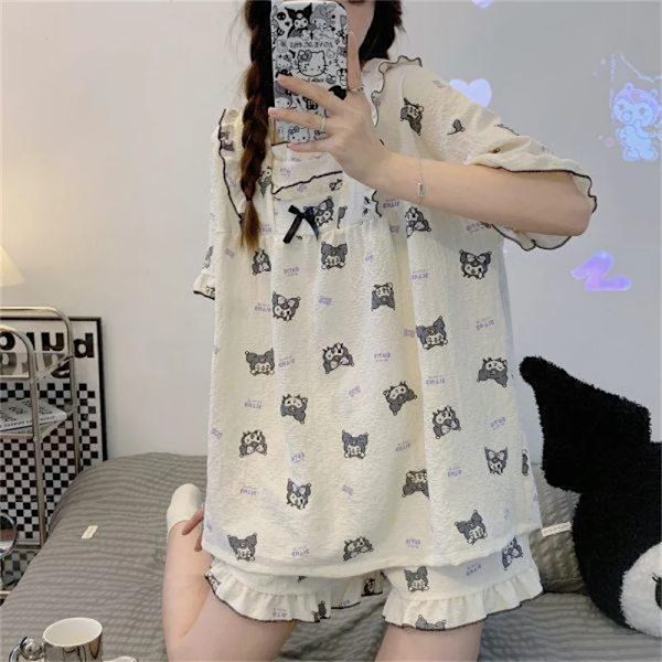 Kawaii Sanrio Pochacco pyjamas, hemmaplagg, söta Kuromi pyjamas, sommar, nya B1 L