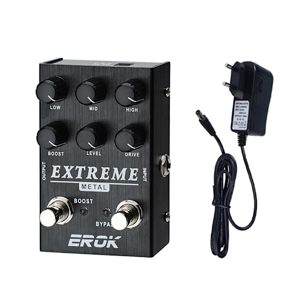 EROK Extreme Metal Twist Effektpedal, Hög Gain Super Drive Elgitarr Effektpedal, Enhetspulsnivåkontrollkomponent Extreme with EU plug No,
