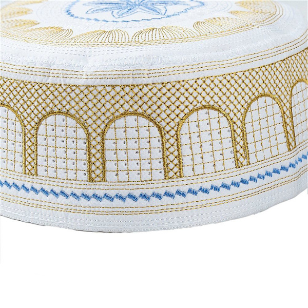 Islamisk broderad arabisk muslimsk huvudduk, bönehatt, muslimsk hatt black No,