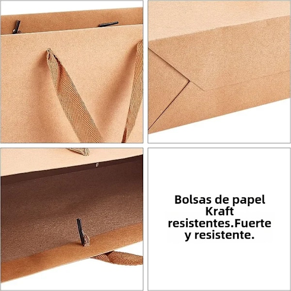 Kraftpapperskasse med handtag, presentpåse, festpåse, detaljhandelspåse med handtag, 7x8,6x4,3 \", 10-pack 16x12x5.7cm 10pc No,